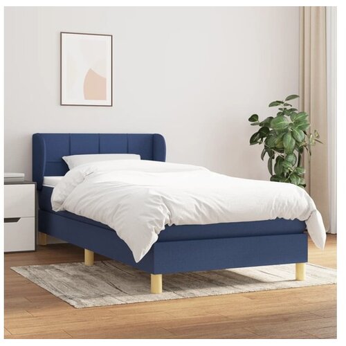  Box spring postelja z vzmetnico modra 90x200 cm blago Cene
