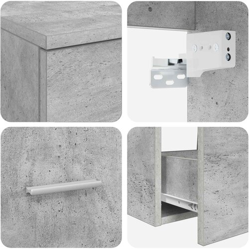  Set namje&amp;scaron;taja za kupaonicu 2 kom. Betonska siva 49,5 x 41 x 79,5 cm Slike