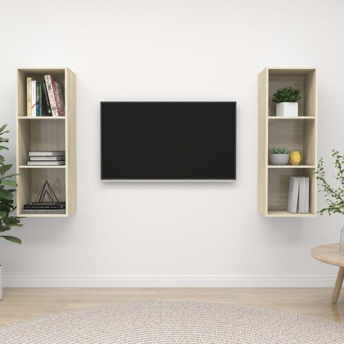 VidaXL Zidni TV ormarići 2 kom boja hrasta sonome od iverice Slike