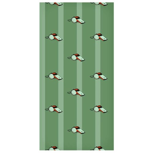  Tapeta - Sports Whistles - Repeating pattern on a striped green background. 50x1000 Vodootporna Slike