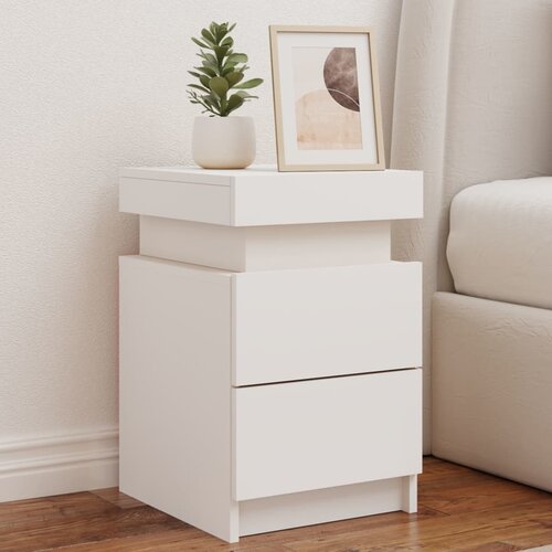  The Living Store Nočna omarica z LED lučkami 2 kosa bela 35x39x55 cm - Nočna Omarica, (21457209) Cene