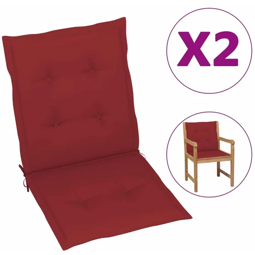 vidaXL Blazine za vrtne stole 2 kosa vinsko rdeče 100x50x3 cm