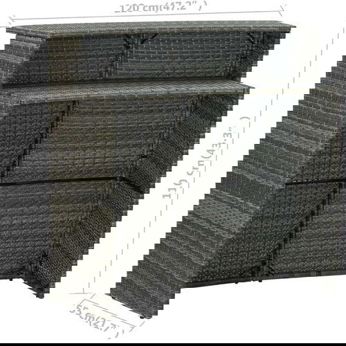 Poli Vrtna barska miza siva 120x55x110 cm poli ratan Cene