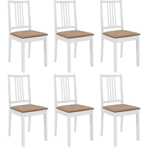  Jedilni stoli z blazinami 6 kosov trles beli