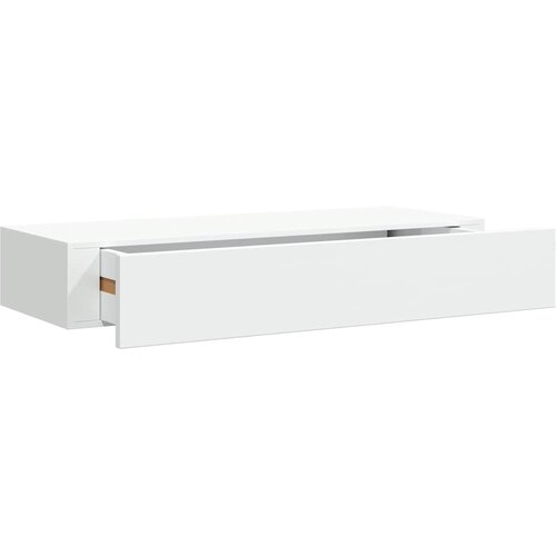  Zidna polica s ladicom bijela 60 x 23,5 x 10 cm MDF Slike