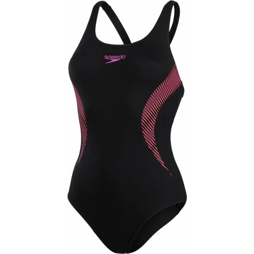 Speedo PLACEMENT MUSCLEBACK Ženski sportski kupaći kostim, crna, veličina
