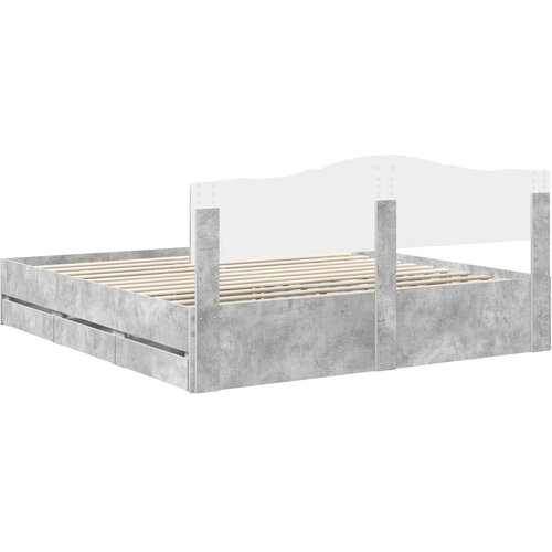  Krevetna konstrukcija s ladicama Betonski sivi 180 x 200 cm Siva 206 x 183 x 90 cm Slike
