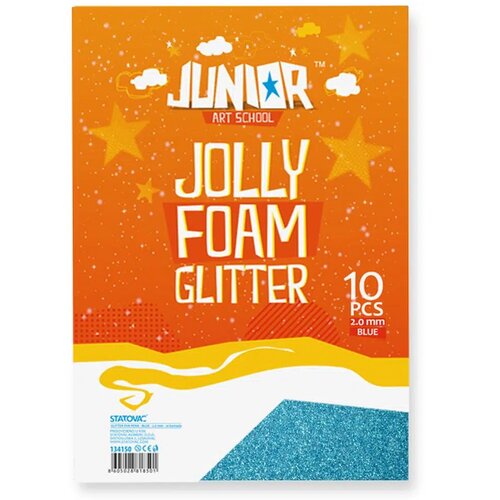 Junior jolly Glitter Foam, eva pena sa &amp;scaron;ljokicama, A4, 10K, odaberite nijansu Plava Slike