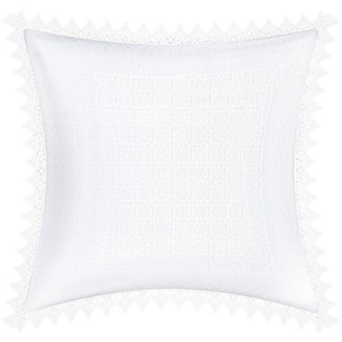 AVIZAR Komplet 2 prevlek za blazine 45x45 cm Cvetlični čipkasti rob, Bela, (21747209) Cene