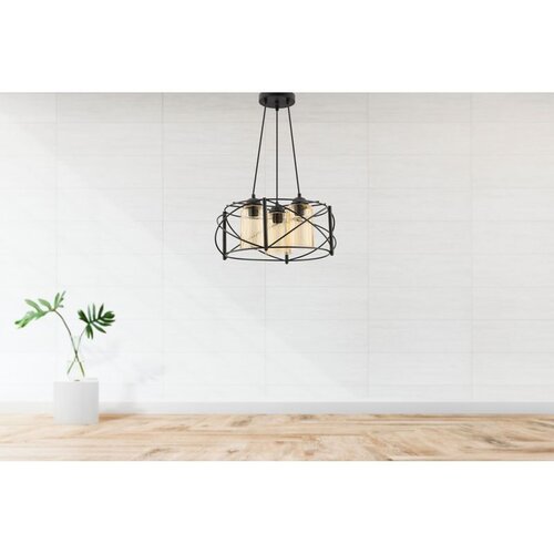 Opviq Dratkruh Glass - Black, Yellow BlackYellow Chandelier Slike