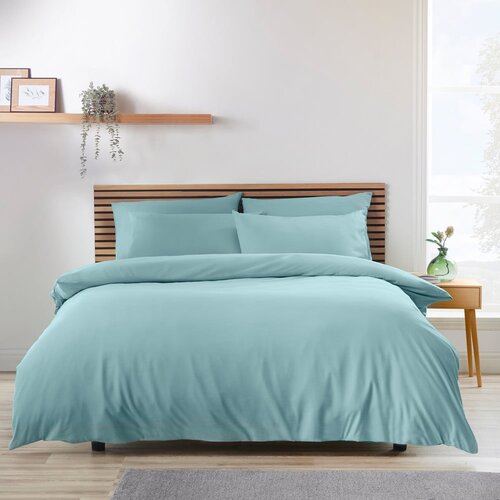Catherine Lansfield Plava posteljina za bračni krevet/za produženi krevet 260x220 cm So Soft Non-Iron &amp;ndash; Slike