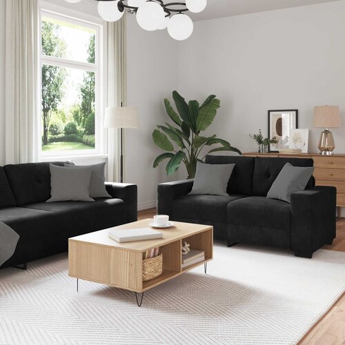  Set sofe 3 pcs Crna 221 x 80 x 80 cm Baršun Cene