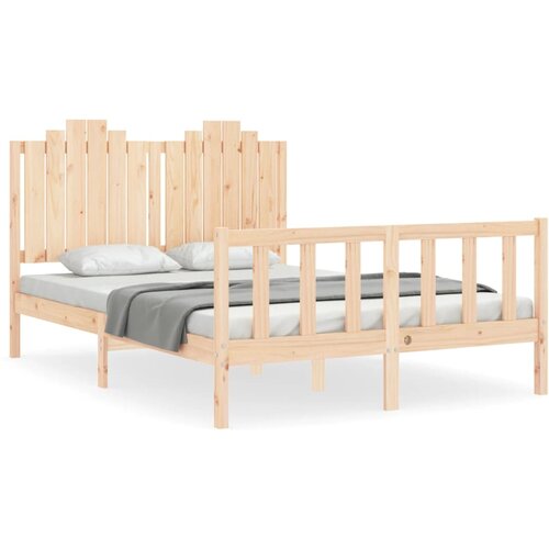 Maison Chic Posteljni Okvir - Dvoposteljna postelja brez vzmetnice 140x190 cm trdna borovina, (22081855) Slike