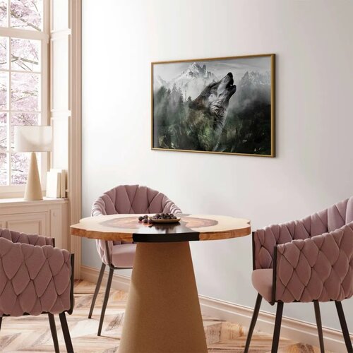 Plakat - Howling Wolf 42x29.7 Zlatni okvir Slike