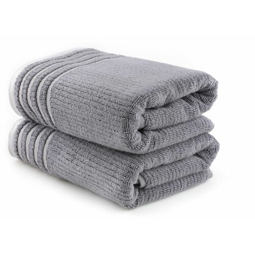 mayra - dark grey dark grey bath towel set (2 pieces) Slike