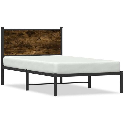 Metalni okvir krevet uzglavljem boja dimljenog hrasta 107x203cm Cijene