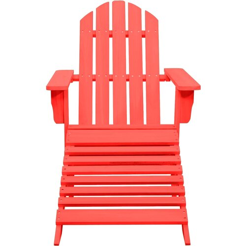 Maison Chic Vrtni Stoli - Stol za vrt Adirondack z naslonjalom za noge les jelke rdeč JS602, (21877345) Cene