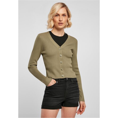 UC Curvy Women's khaki cardigan with short rib knit Cijene