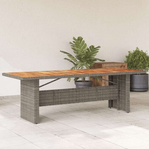  Vrtni stol s pločom od drva bagrema sivi 240x90x75cm poliratana Cijene