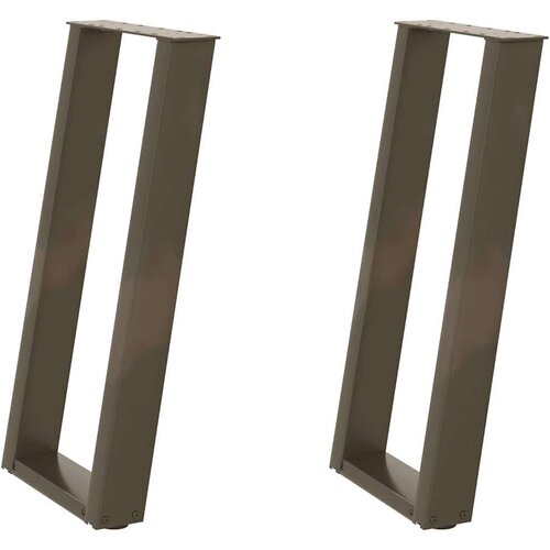 VidaXL noge za konzolni stol u obliku slova u, 2 kom, prirodni čelik, 38 x (72-73) cm, čelik Slike