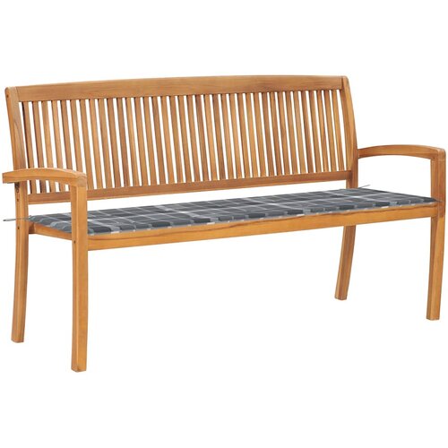  Složiva vrtna klupa s jastukom 159 cm od masovne tikovine Smeđa 150 cm Cene