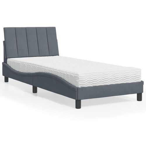 vidaXL Postelja z vzmetnico temno siva 80x200 cm žamet Cene