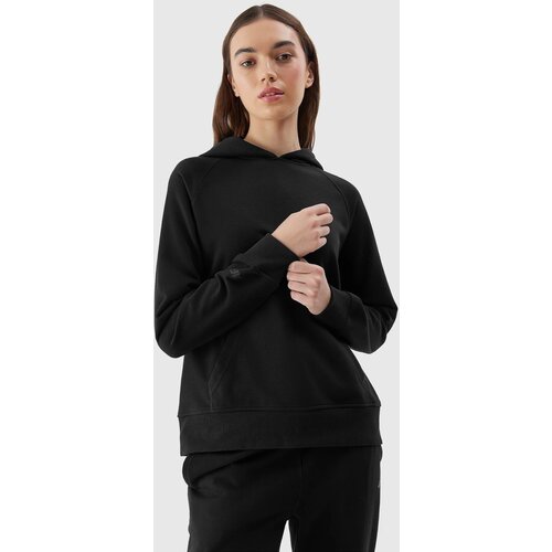 4f Women's sweatshirt without fastening and hooded - black Cijene