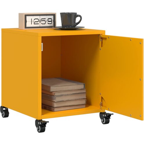 VidaXL Nočna omarica 2 kosa gorčično rumena 36x39x43,5 cm jeklo Slike
