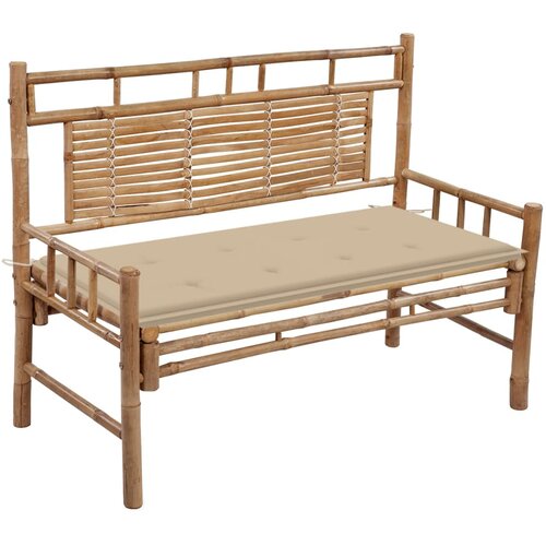 The Living Store Vrtna klop z blazino 120 cm bambus - Vrtna Klop, (21465926) Slike