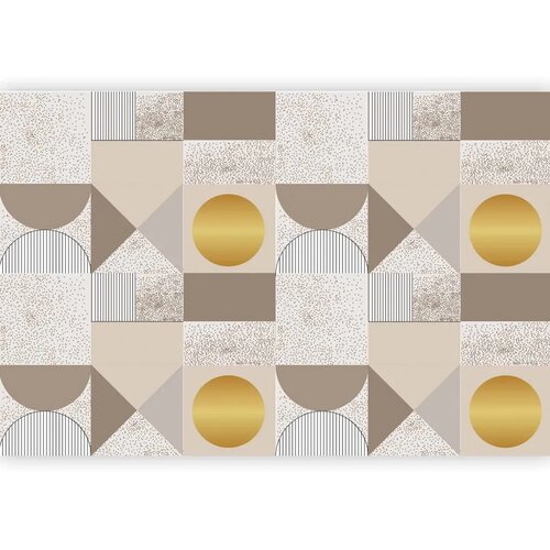  Foto tapeta - Beige and Gold Geometric Pattern 250x175 Vodootporna Slike