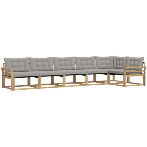  Set vanjskih sofa 6 kom. Bijela i svjetlosiva Smeđa 408 x 170,5 x 73 cm Slike