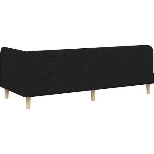  Kutni okvir kreveta s uzglavljem Crna 80 x 200 cm tkanina Slike