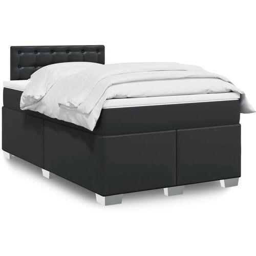 vidaXL Box spring postelja z vzmetnico črna 120x190 cm umetno usnje Cene