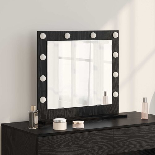  Ogledalo za Toalet Pravokutni Crni hrast 60 x 55 x 18 cm Slike