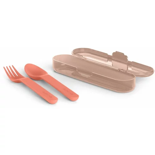 Suavinex Go Natural Cutlery Set pribor 12 m+ Pink 3 kos