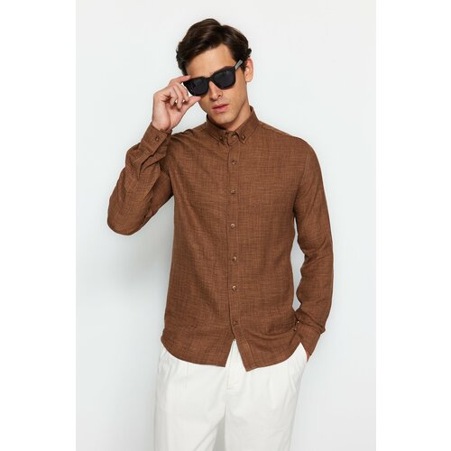 Trendyol Brown Men's Regular Fit Shirt Slike