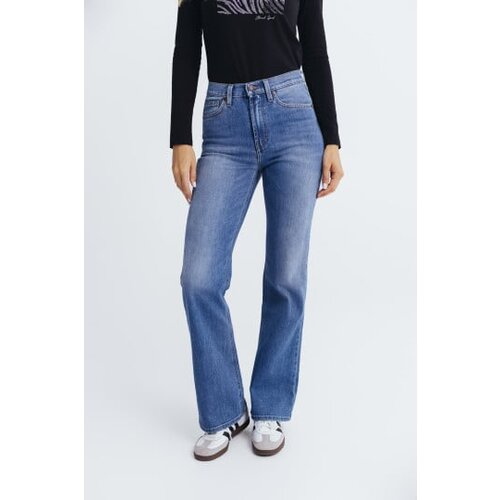 Legendww slim fit flare farmerke sa visokim strukom Cene