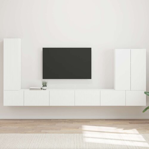  Set zidnog ormarića za TV 6 kom. Bijelo Slike