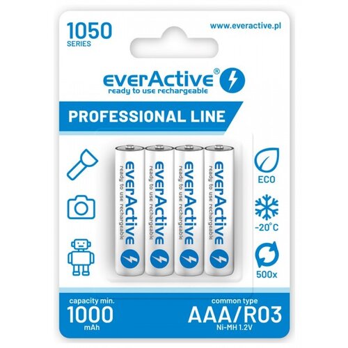  Polnilne baterije EVERACTIVE AAA, 4/1 1050 professional line Cene