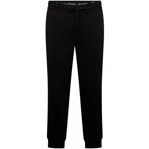 Calvin Klein Jeans Hlače črna / bela