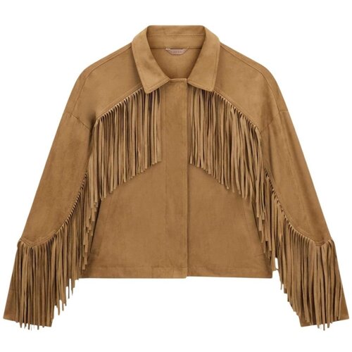 Guess Pla&scaron;či LS IBBY FRINGE JKT W6GL45 W2466 Bež Cene