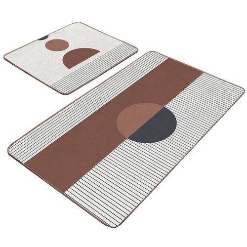 Mila Home Bijelo-smeđe kupaonske prostirke u setu 2 kom 60x100 cm &ndash; Cijene