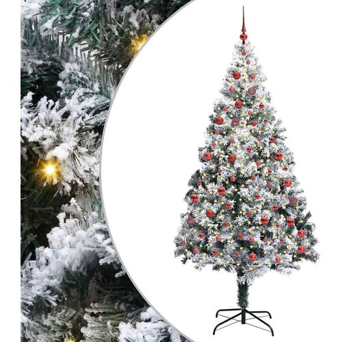 VidaXL Umjetno božićno drvce s 300 LED svjetlima Zelena 210 x 135 cm Slike
