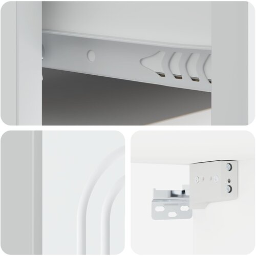  Noćni ormarić za montažu na zid 2 pcs Bijela 49 x 34,5 x 20 cm Slike