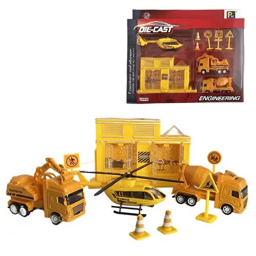 Magic Toys Velika gradnja z vozili, zgradbo in helikopterjem, 9-delni igralni set Cene