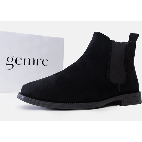 Gemre Black men&amp;#039;s Chelsea boots with elastic insert eco-suede Fernand Slike