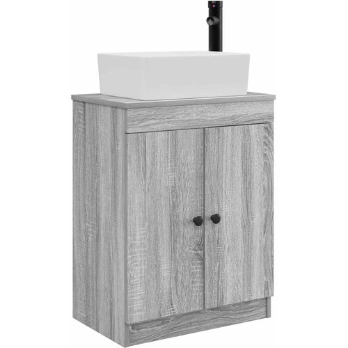 vidaXL Kopalniška omarica s pomivalnikom Siva Sonoma 54 x 35 x 83 cm, (5000245434) Cene