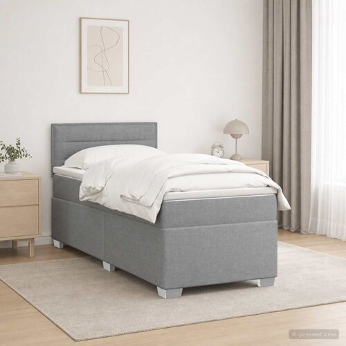  Boxspring krevet s madracem Svjetlosiva 80 x 200 cm Tkanina - Svjetlosiva 80 x 200 cm Dizajn linija Slike