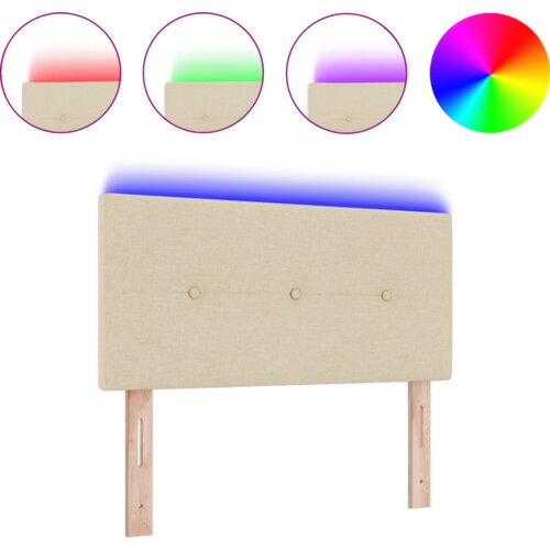 VidaXL led uzglavlje s boutonima utupljeno krem 90 cm tkanina Slike