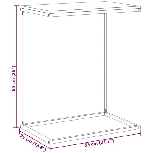  Bočni stolić crni 55 x 35 x 66 cm od konstruiranog drva Slike